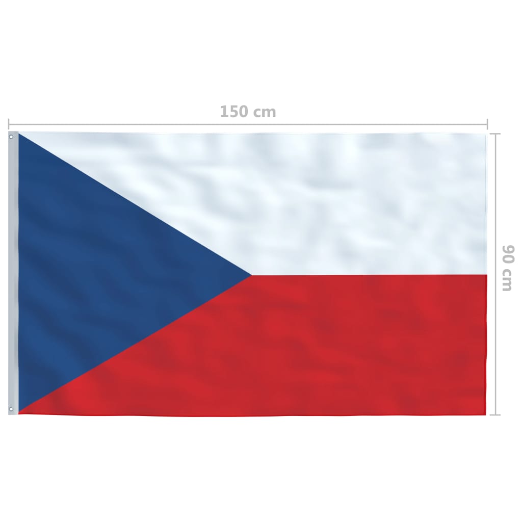 vidaXL Češka zastava s aluminijskim stupom 4 m