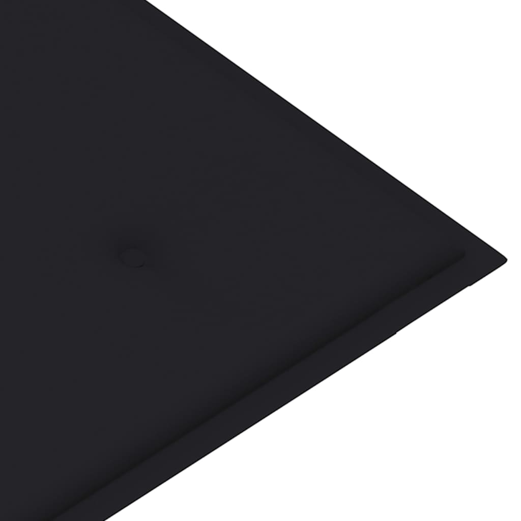 vidaXL Vrtna klupa s crnim jastukom 120 cm od masivne tikovine