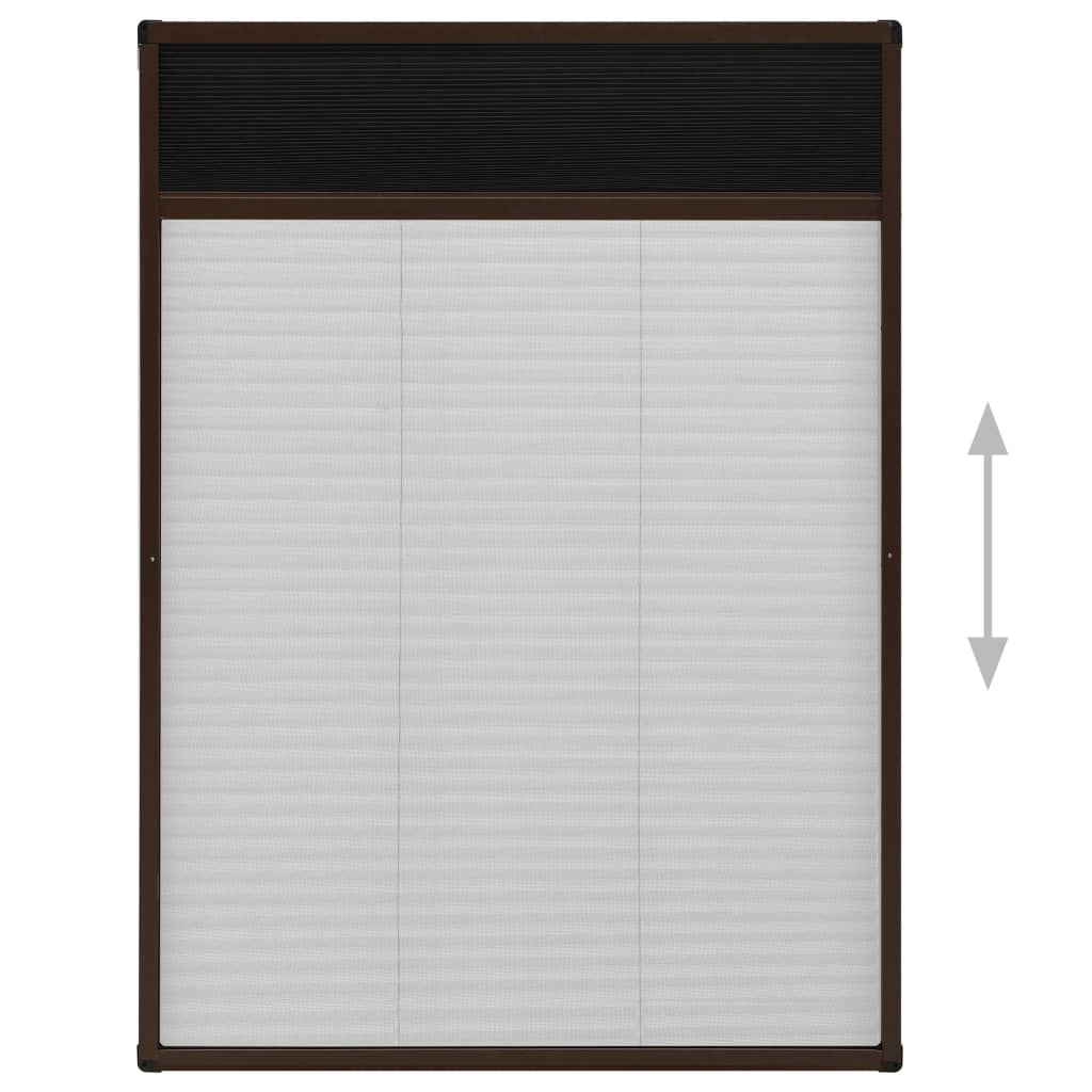 vidaXL Zaslon protiv insekata za prozore aluminijski smeđi 80 x 120 cm