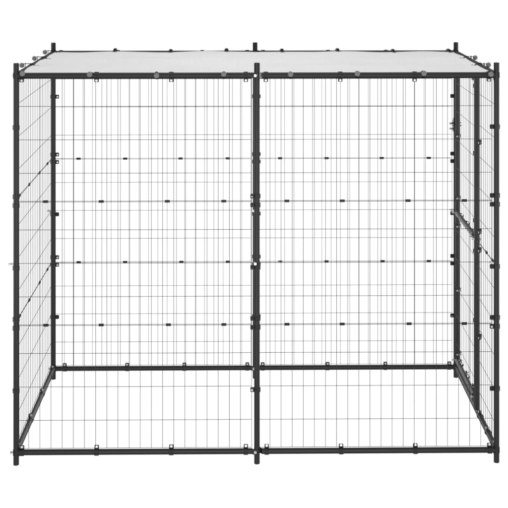 vidaXL Vanjski kavez za pse s krovom čelični 110 x 220 x 180 cm