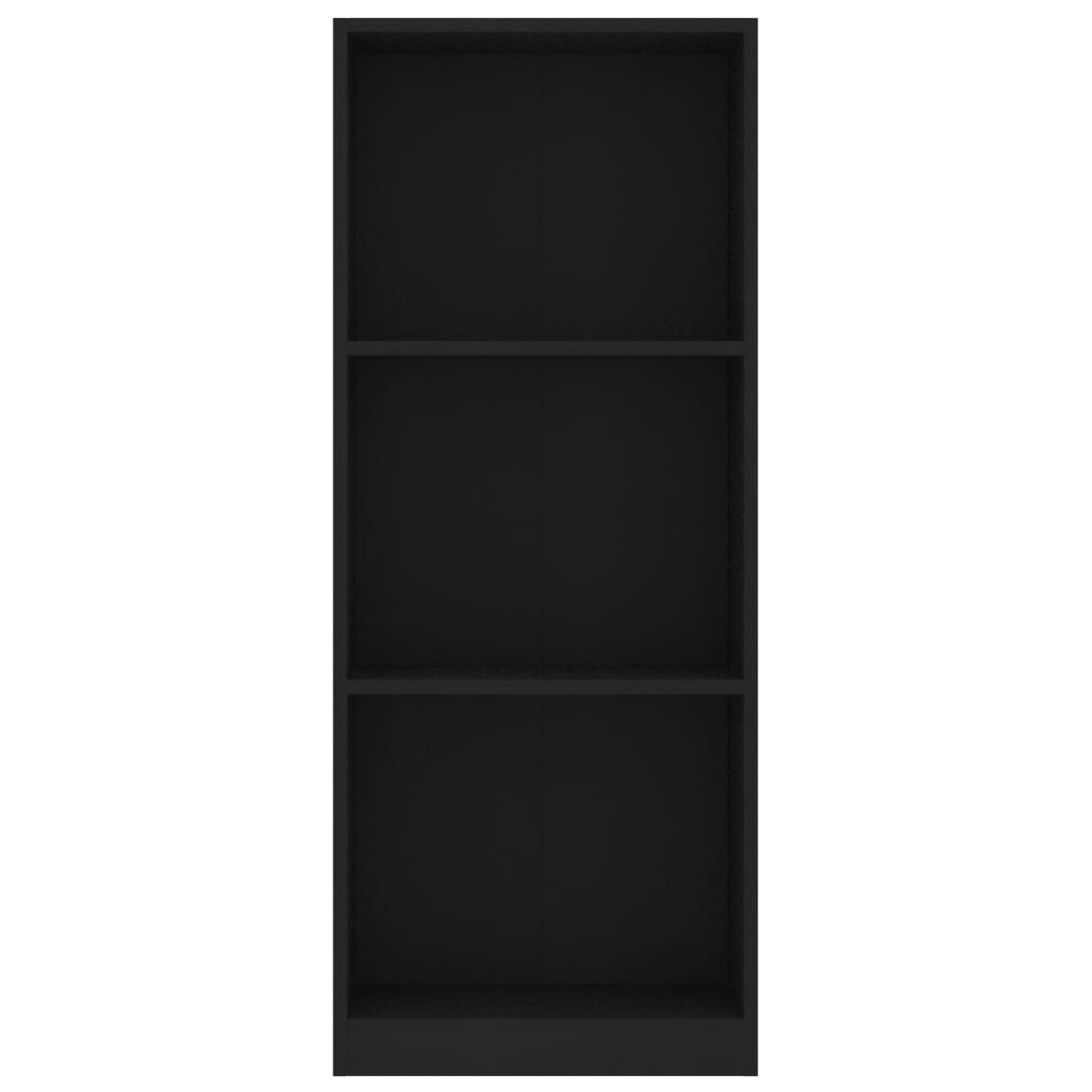 vidaXL Ormarić za knjige s 3 razine crni 40 x 24 x 108 cm drveni