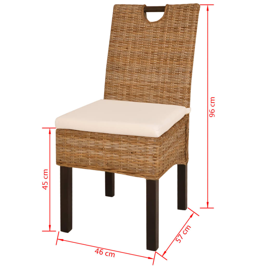 vidaXL Blagovaonske stolice 4 kom od ratana kubu i drva manga