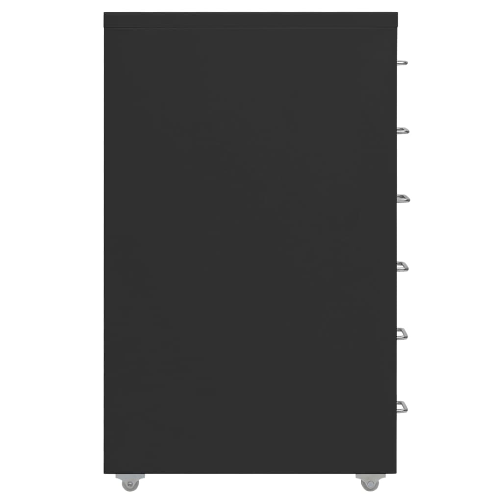 vidaXL Mobilni ormarić za spise crni 28 x 41 x 69 cm metalni