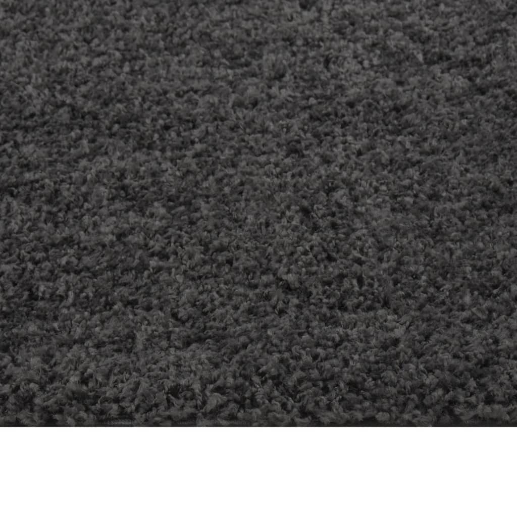 vidaXL Čupavi tepih s visokim vlaknima antracit 140 x 200 cm