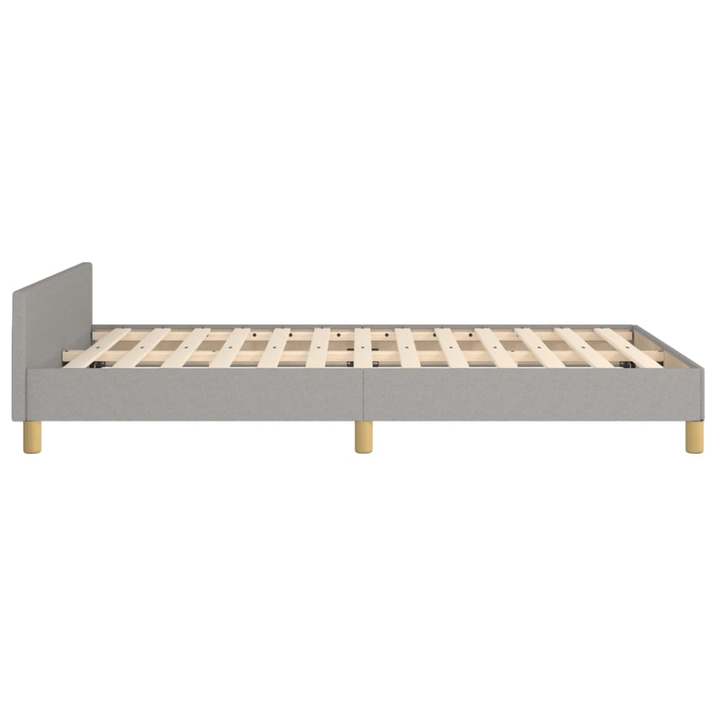 vidaXL Okvir za krevet s uzglavljem svjetlosivi 120x190 cm od tkanine