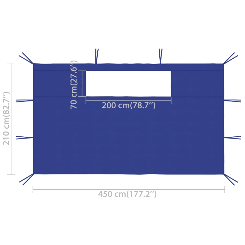 vidaXL Bočni zidovi za sjenicu 2 kom 4,5 x 2,1 m plavi 70 g/m²