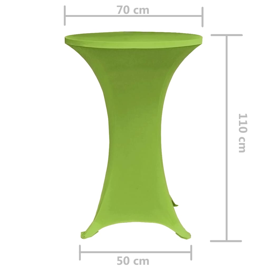 vidaXL Rastezljivi Stolnjak 2 kom 70 cm Zelena boja