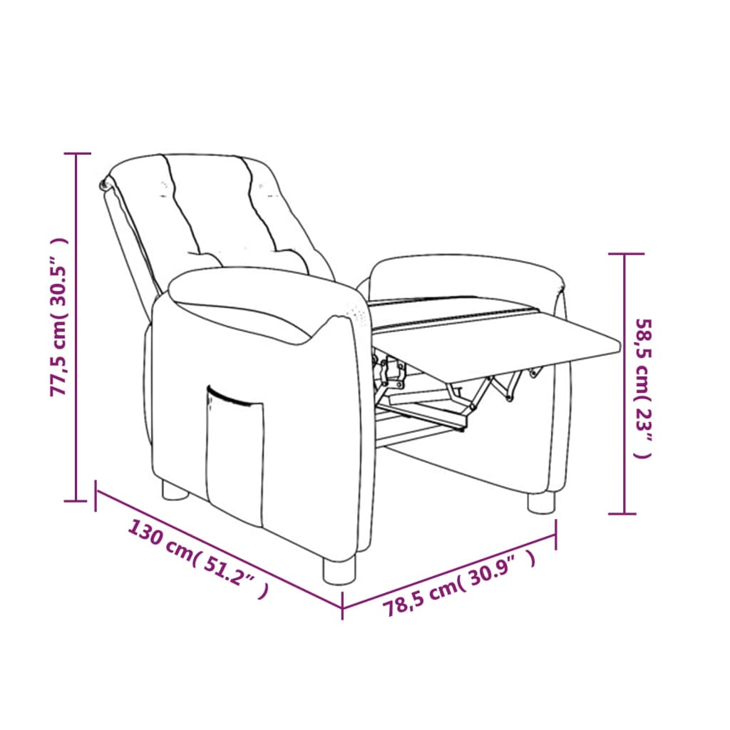 vidaXL Masažna fotelja od mikrovlakana krem