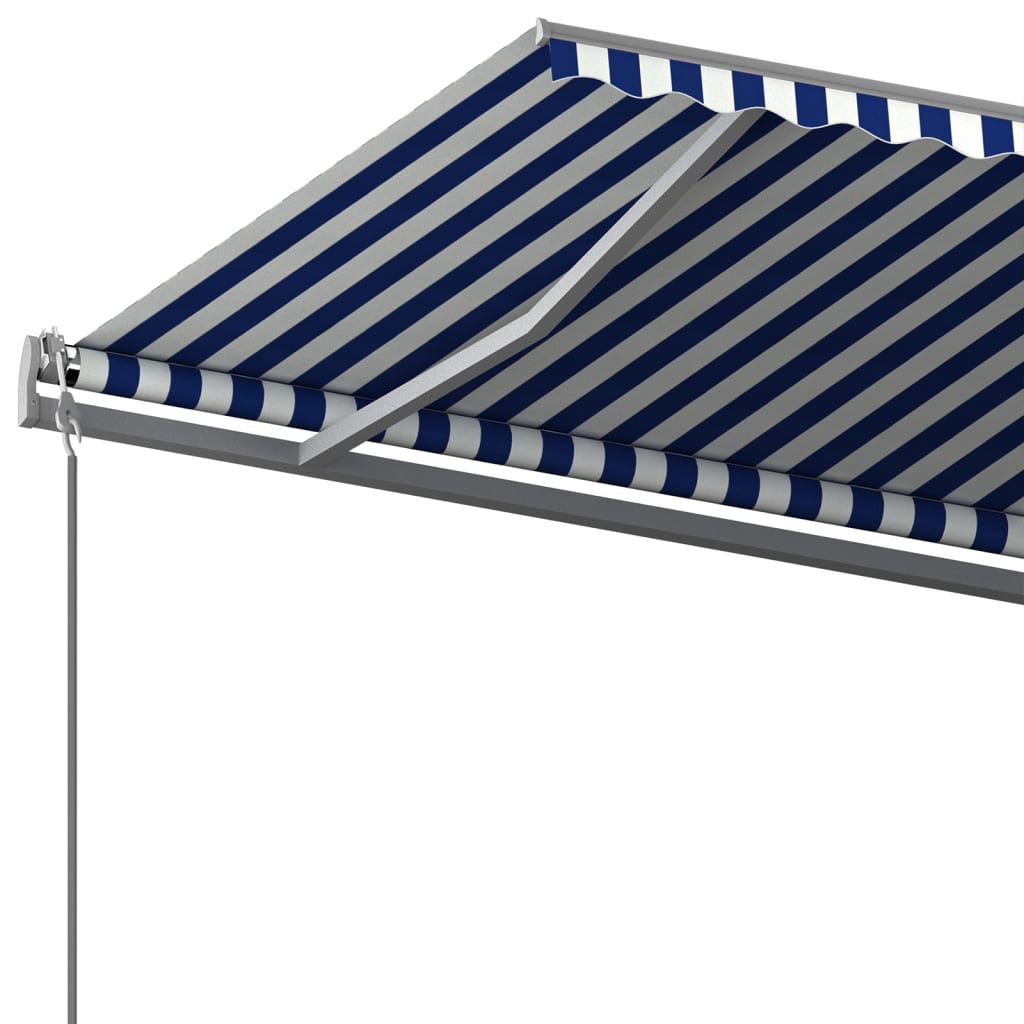 vidaXL Samostojeća tenda na ručno uvlačenje 600 x 350 cm plavo-bijela