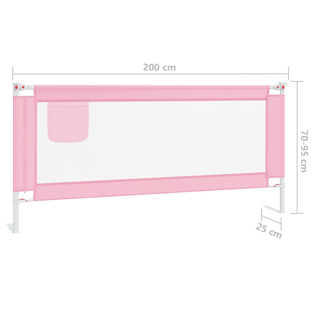 vidaXL Sigurnosna ograda za dječji krevet ružičasta 200x25 cm tkanina