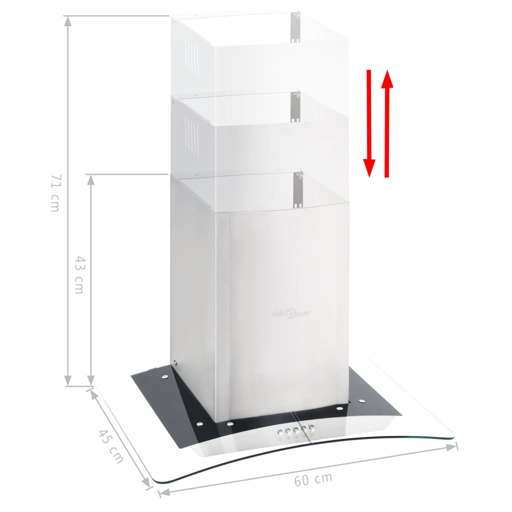 vidaXL Zidna kuhinjska napa 60 cm od nehrđajućeg čelika 756 m³/h LED