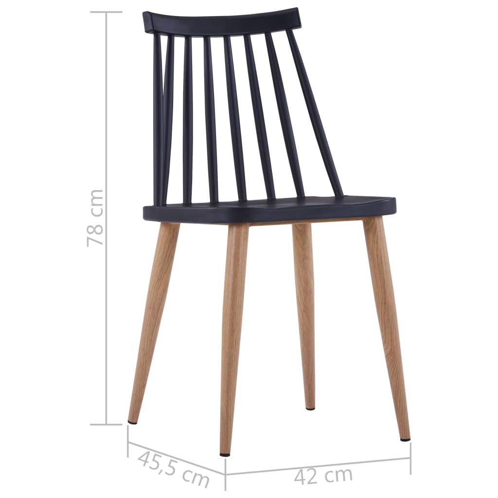 vidaXL Blagovaonske stolice 2 kom crne plastične