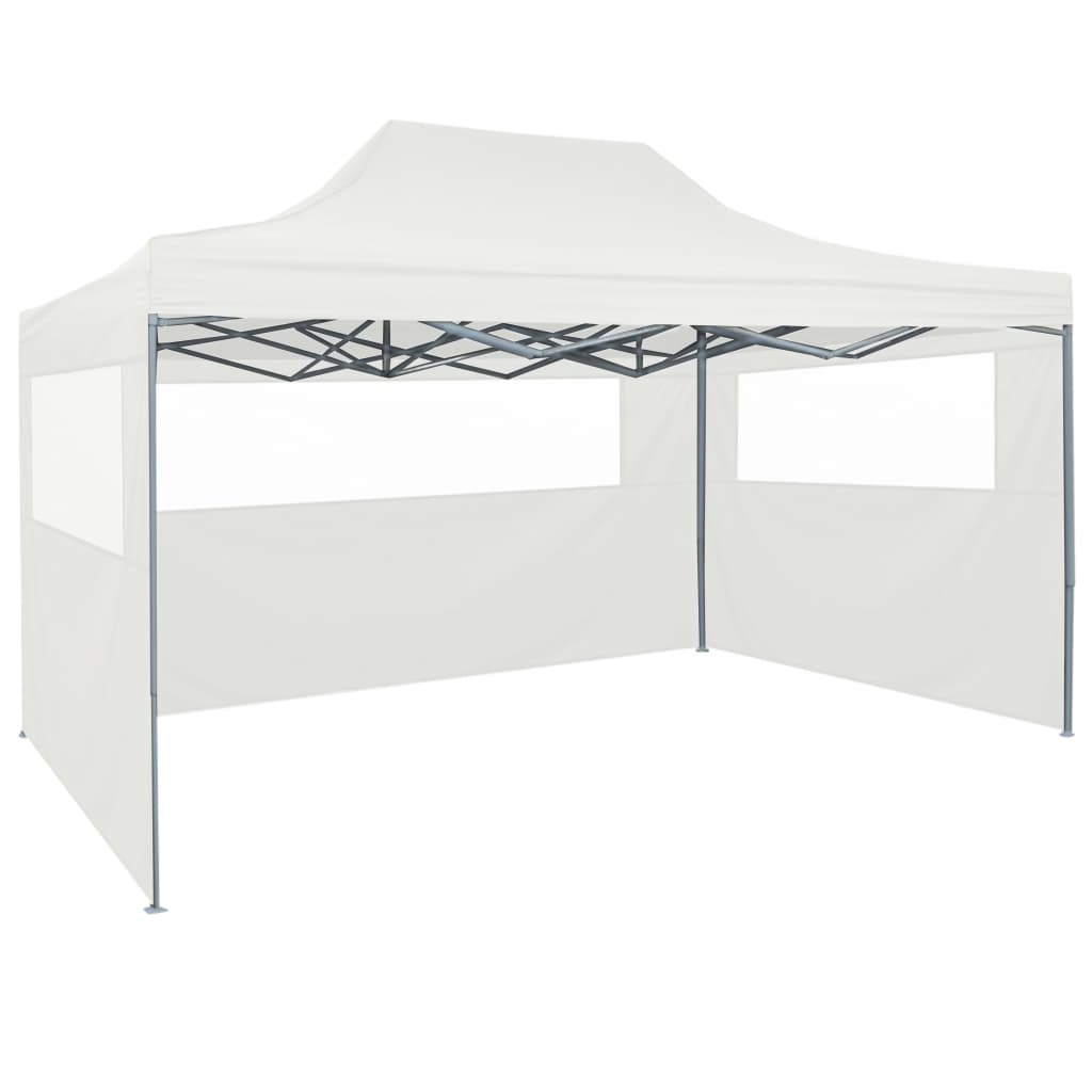 vidaXL Sklopivi šator za zabave s 4 bočna zida 3 x 4,5 m bijeli