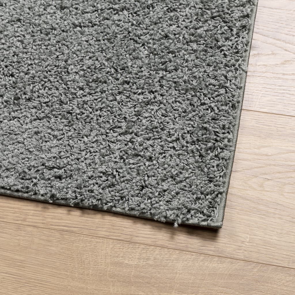 vidaXL Čupavi moderni tepih s visokim vlaknima zeleni 60x110 cm