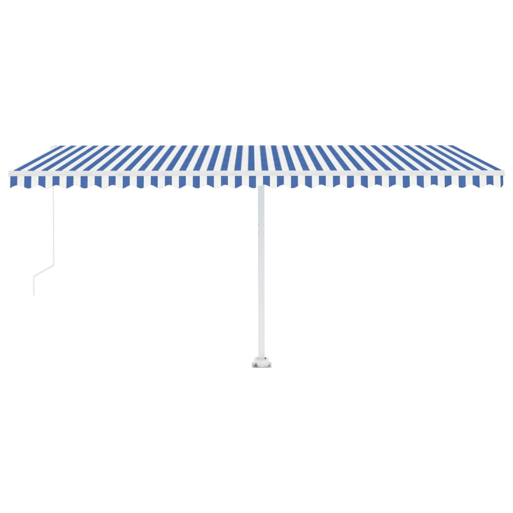 vidaXL Samostojeća tenda na ručno uvlačenje 500 x 300 cm plavo-bijela