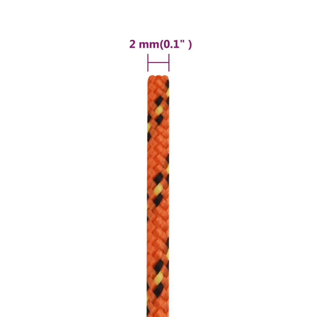 vidaXL Brodski konop narančasti 2 mm 25 m od polipropilena