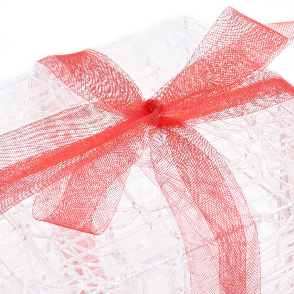 vidaXL Ukrasne akrilne božićne kutije za poklone 3 kom šarene