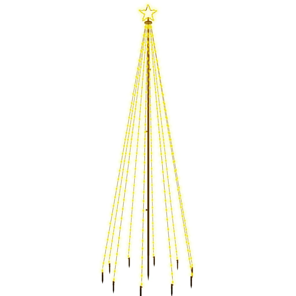 vidaXL Božićno drvce sa šiljkom i 310 LED žarulja tople bijele 300 cm