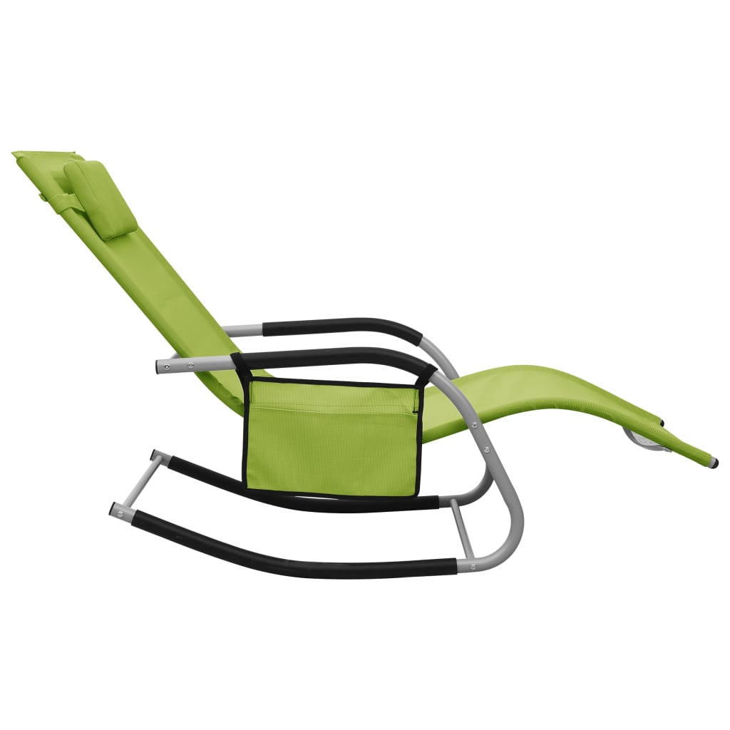 vidaXL Ležaljka za sunčanje od tekstilena zeleno-siva