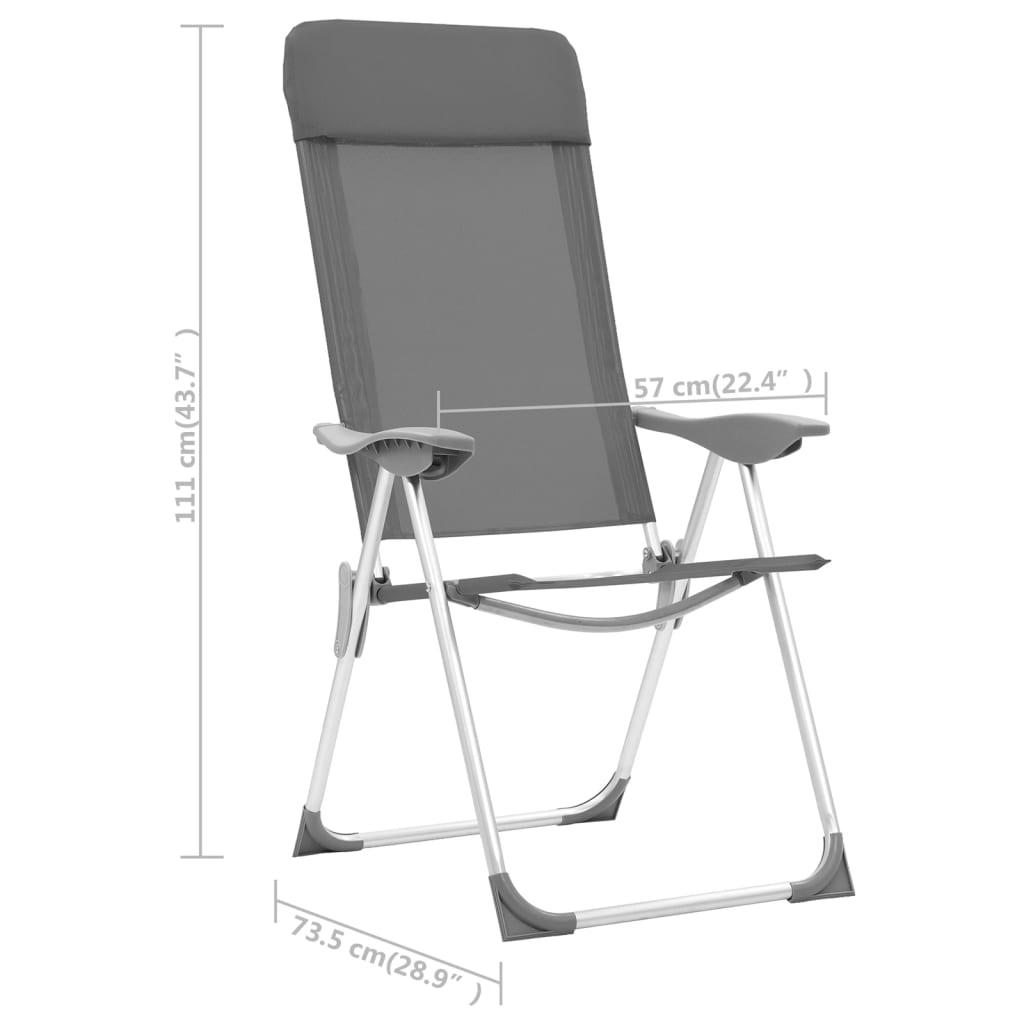 vidaXL Sklopive stolice za kampiranje 4 kom zelene aluminijske