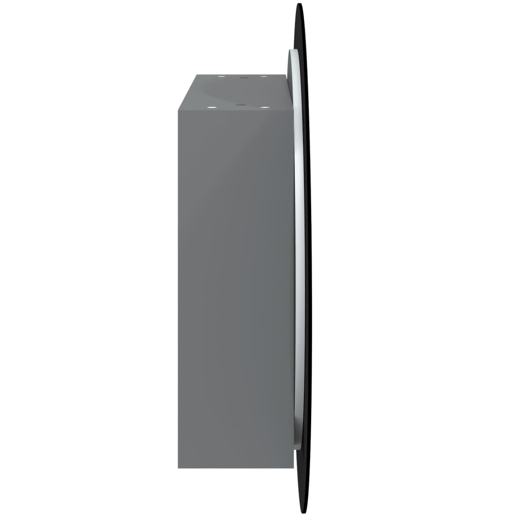 vidaXL Kupaonski ormarić s okruglim ogledalom LED Siva 54x54x17,5 cm