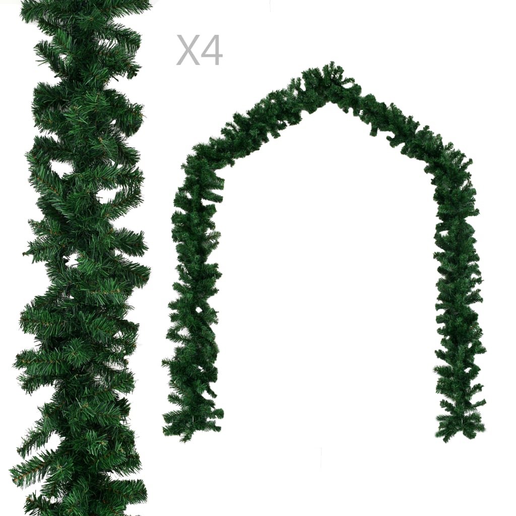 vidaXL Božićne girlande 4 kom zelene 270 cm PVC