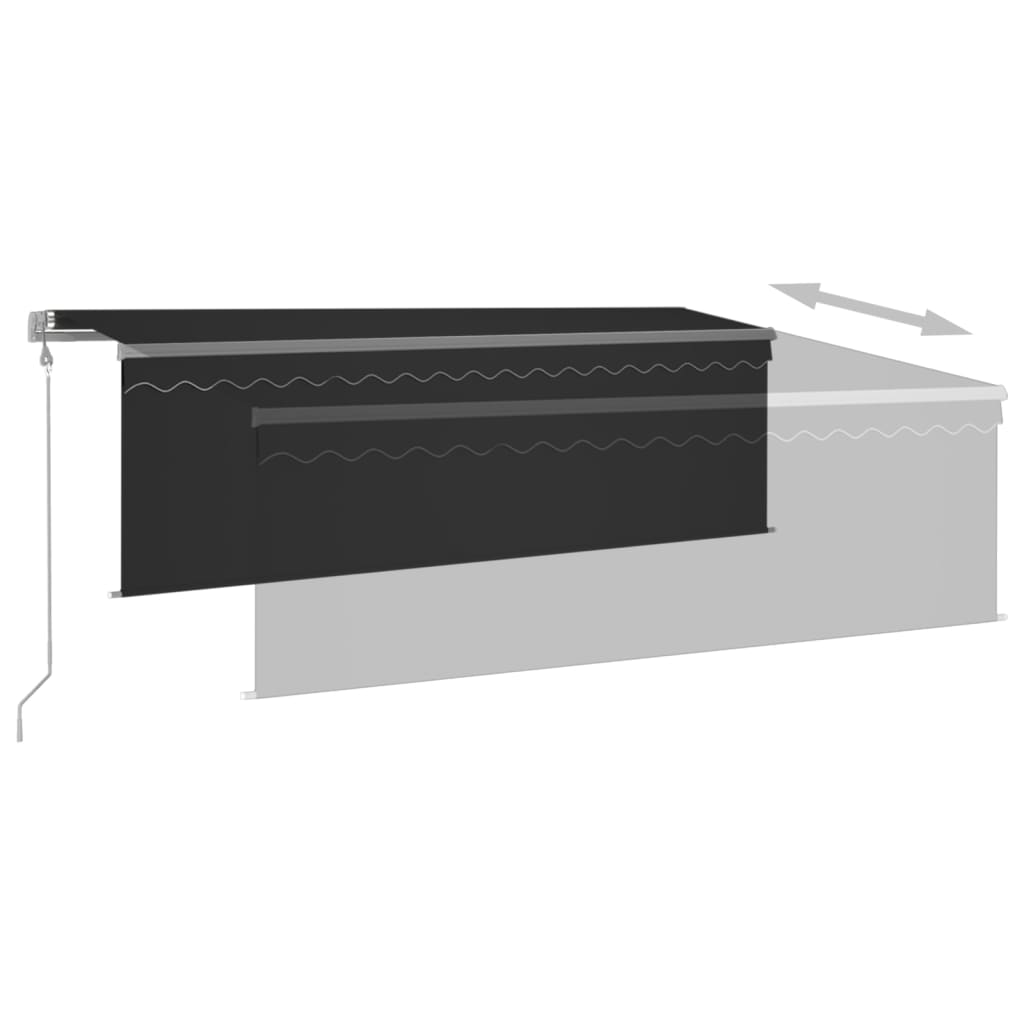 vidaXL Automatska tenda na uvlačenje s roletom 4 x 3 m antracit