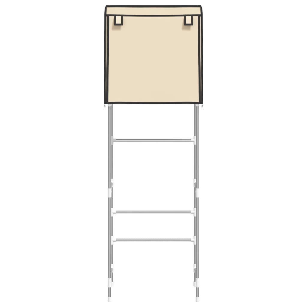 vidaXL Stalak iznad toaletne školjke s 2 razine krem 56 x 30 x 170 cm