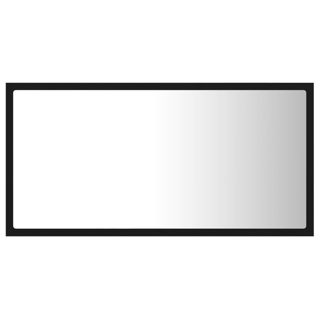 vidaXL LED kupaonsko ogledalo crno 80x8,5x37 cm akrilno
