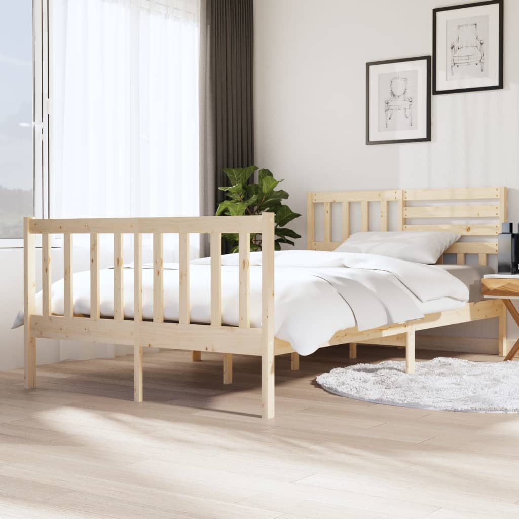 vidaXL Okvir za krevet od masivnog drva 120 x 200 cm