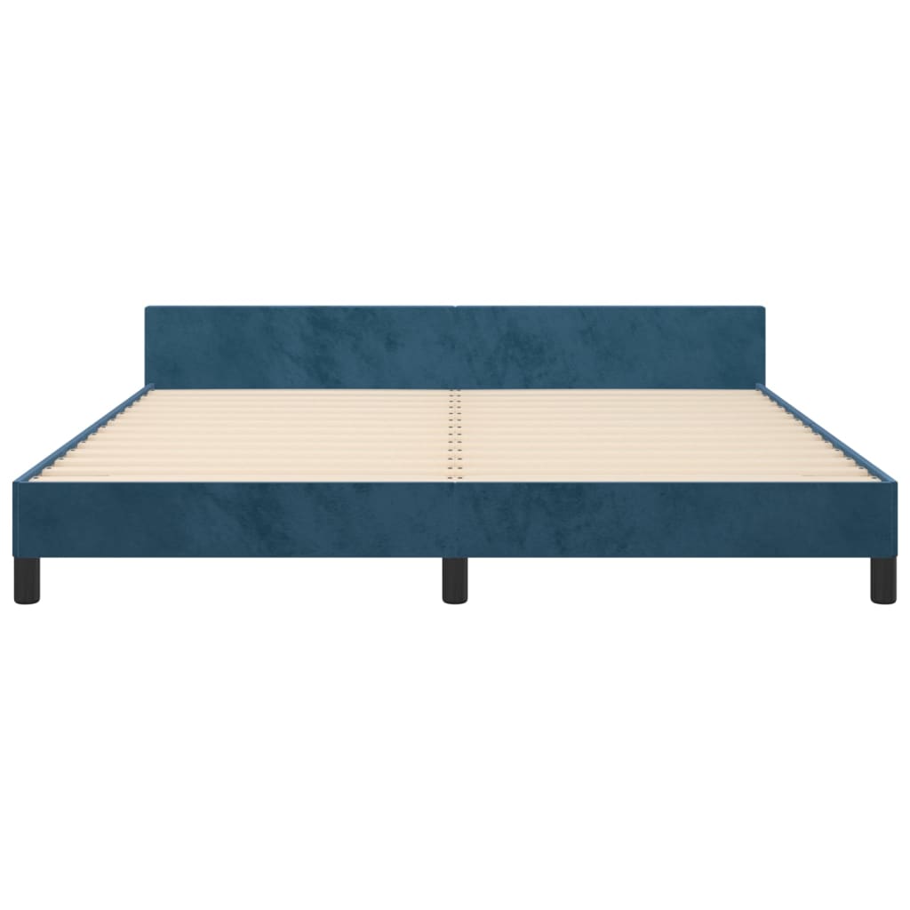 vidaXL Okvir za krevet s uzglavljem tamnoplavi 180x200 cm baršunasti