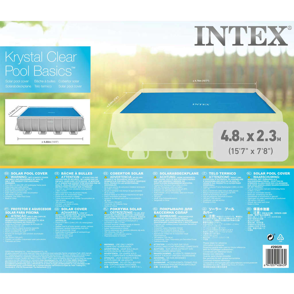 Intex solarna navlaka za bazen pravokutna 488 x 244 cm