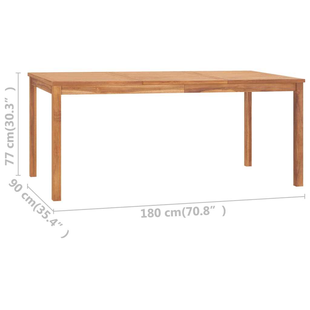 vidaXL Vrtni blagovaonski stol 180 x 90 x 77 cm od masivne tikovine