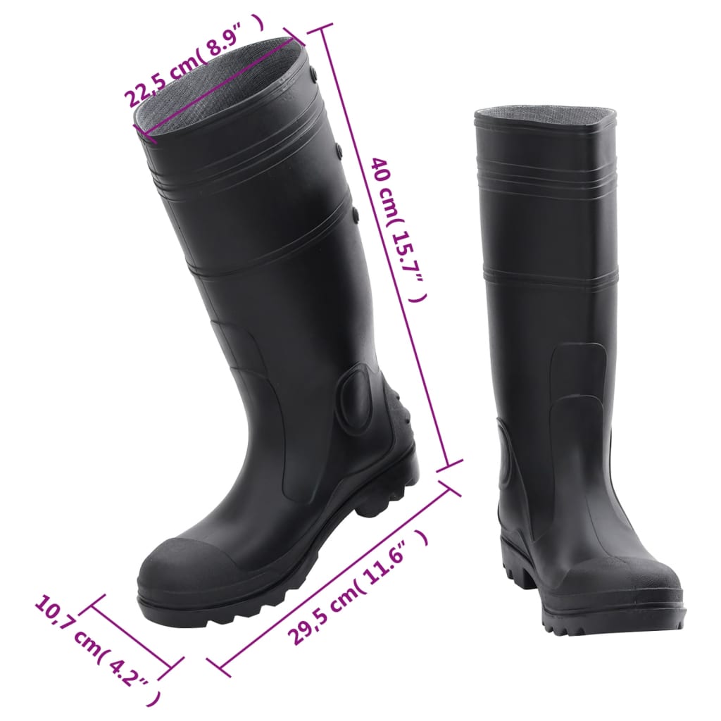 vidaXL Čizme za kišu crne veličina 43 PVC