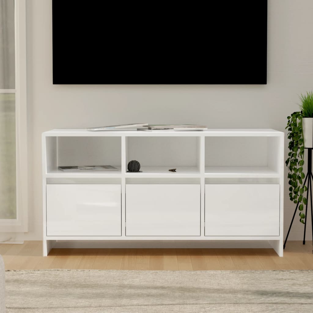 vidaXL TV ormarić visoki sjaj bijeli 102 x 37,5 x 52,5 cm od iverice