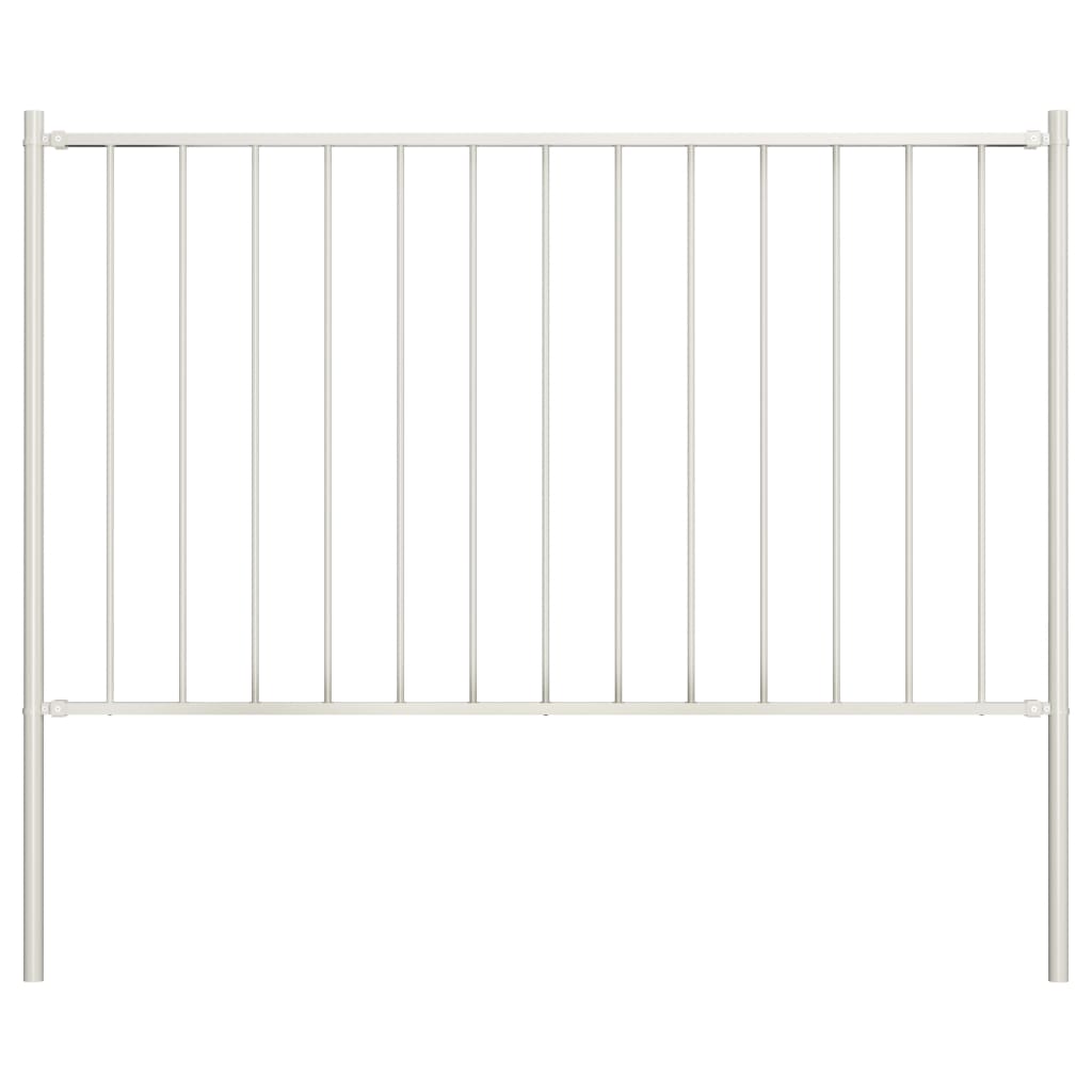 vidaXL Panel za ogradu sa stupovima čelični 1,7 x 1,25 m bijeli