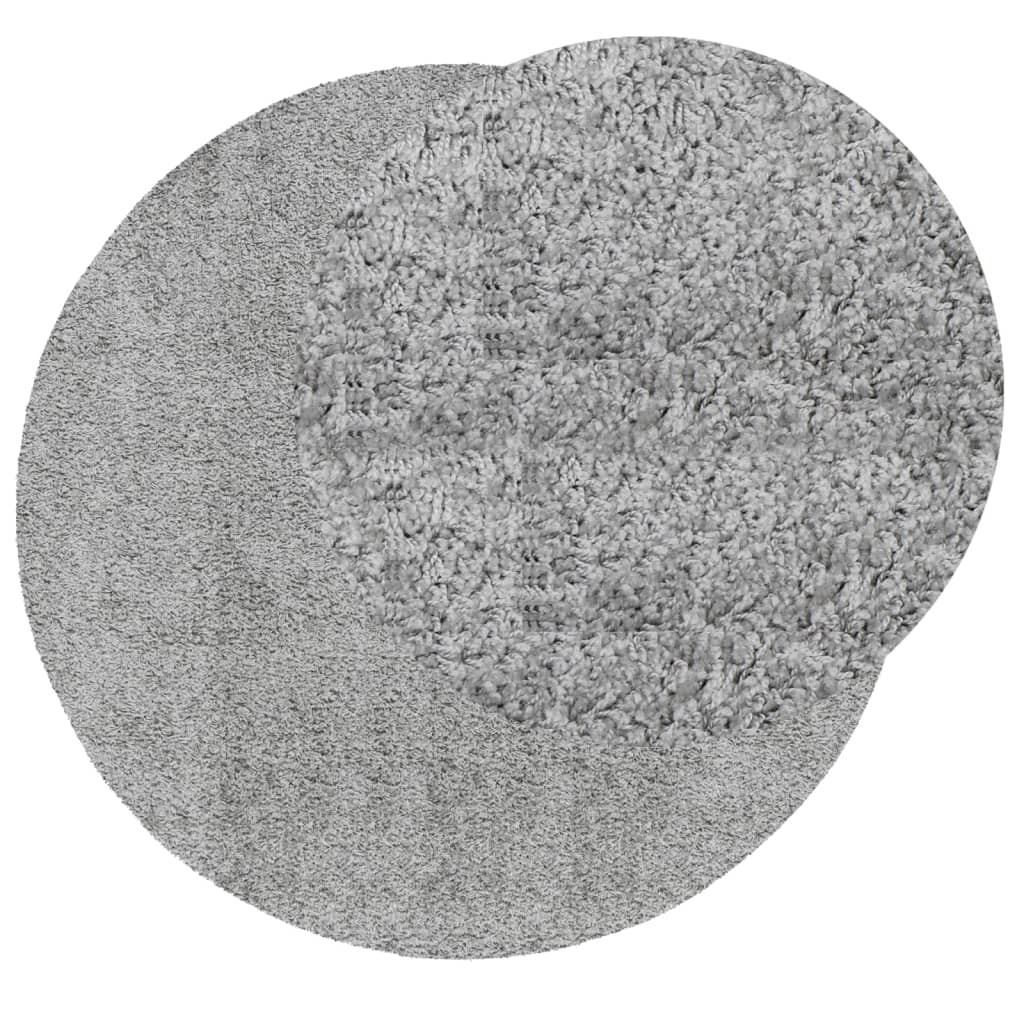 vidaXL Čupavi tepih PAMPLONA s visokim vlaknima moderni sivi Ø 240 cm