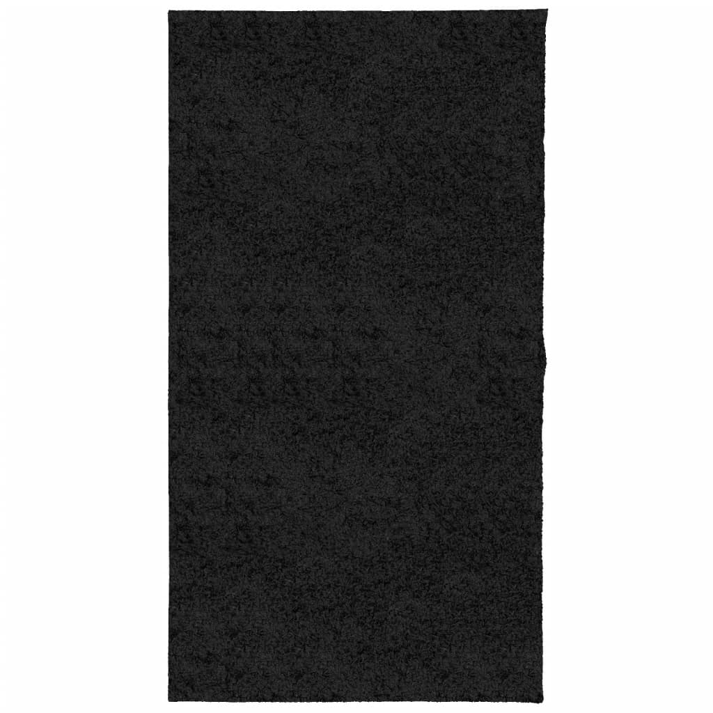 vidaXL Čupavi tepih PAMPLONA s visokim vlaknima moderni crni 80x150 cm