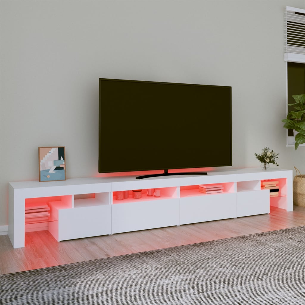 vidaXL TV ormarić s LED svjetlima bijeli 260 x 36,5 x 40 cm