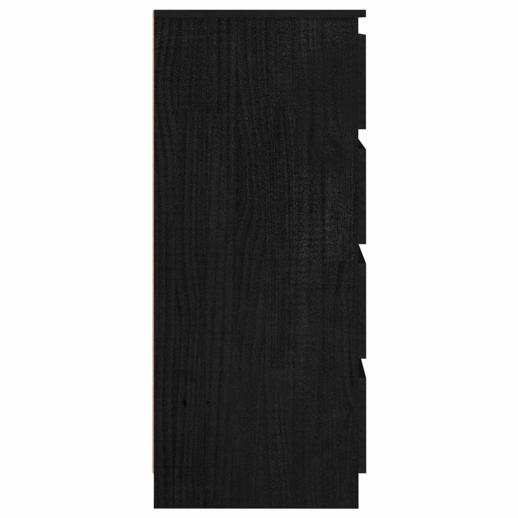 vidaXL Bočni ormarić crni 60 x 36 x 84 cm od masivne borovine