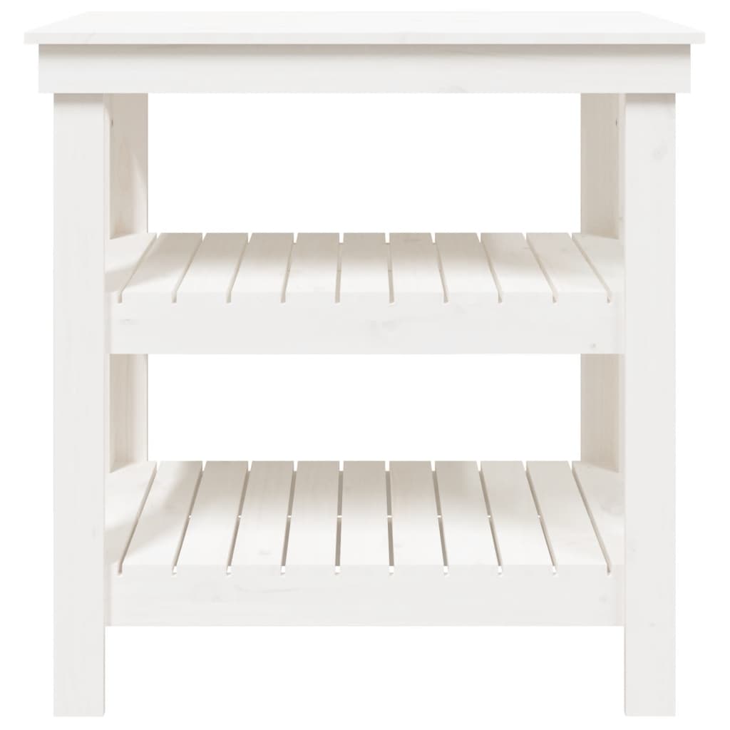vidaXL Radni stol bijeli 78,5 x 50 x 80 cm od masivne borovine