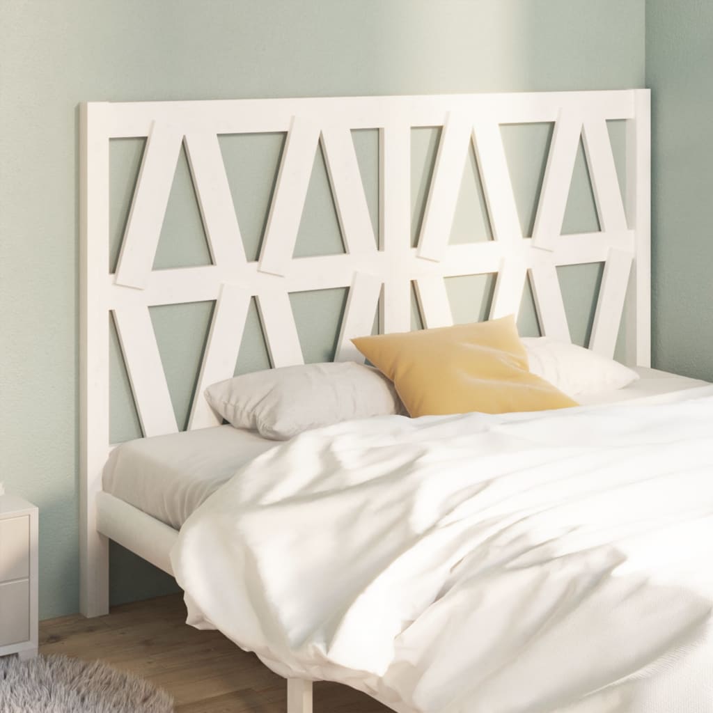 vidaXL Uzglavlje za krevet bijelo 126 x 4 x 100 cm od masivne borovine