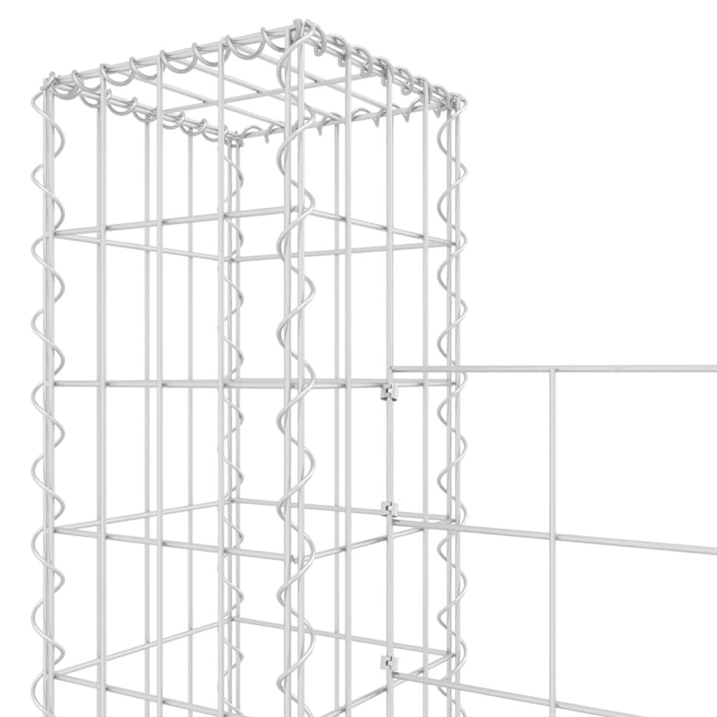 vidaXL Gabionska košara U-oblika s 3 stupa 260 x 20 x 200 cm željezna