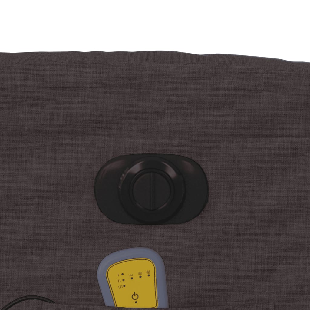 vidaXL Električni masažni naslonjač od tkanine tamnosmeđi