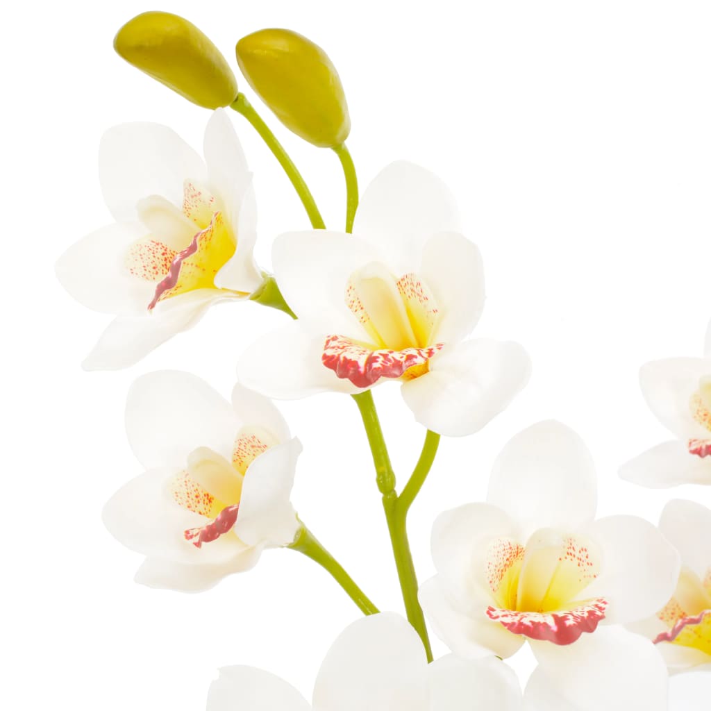 vidaXL Umjetna orhideja s posudom bijela 90 cm