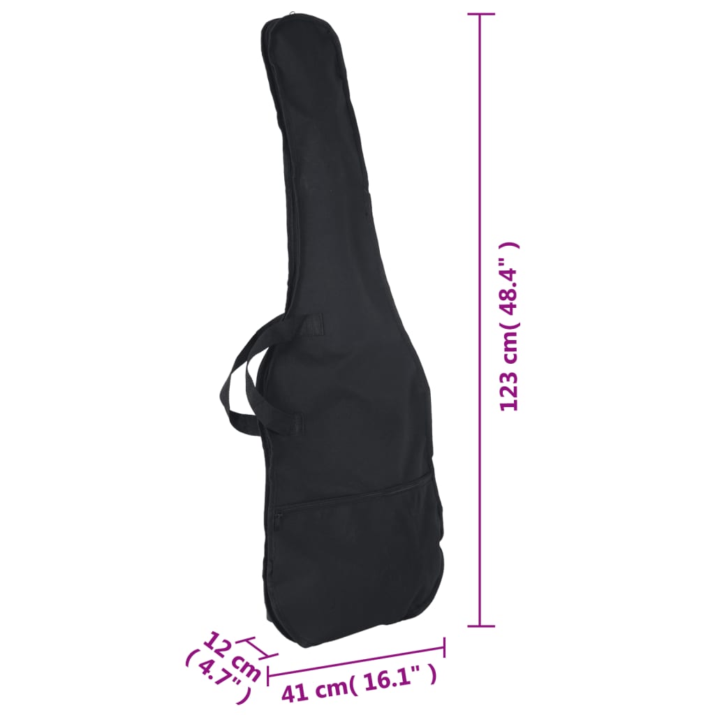 vidaXL Električna bas gitara za početnike s torbom crna 4/4 46 "
