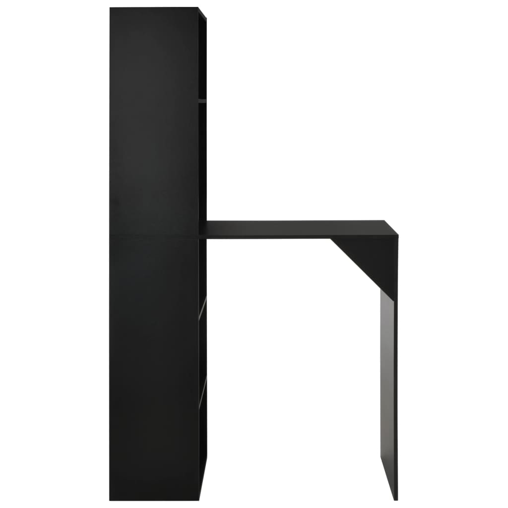 vidaXL Barski stol s ormarićem crni 115 x 59 x 200 cm