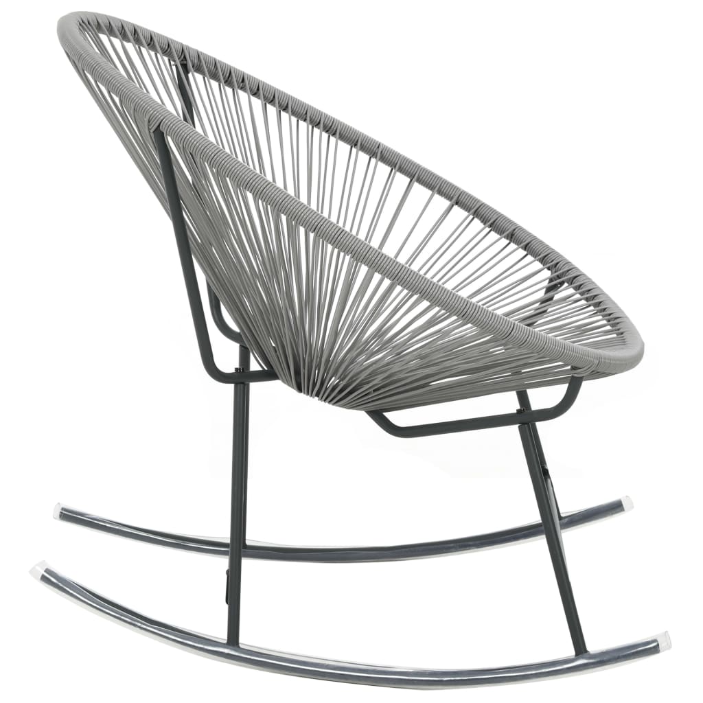 vidaXL Vanjska okrugla stolica za ljuljanje od poliratana siva
