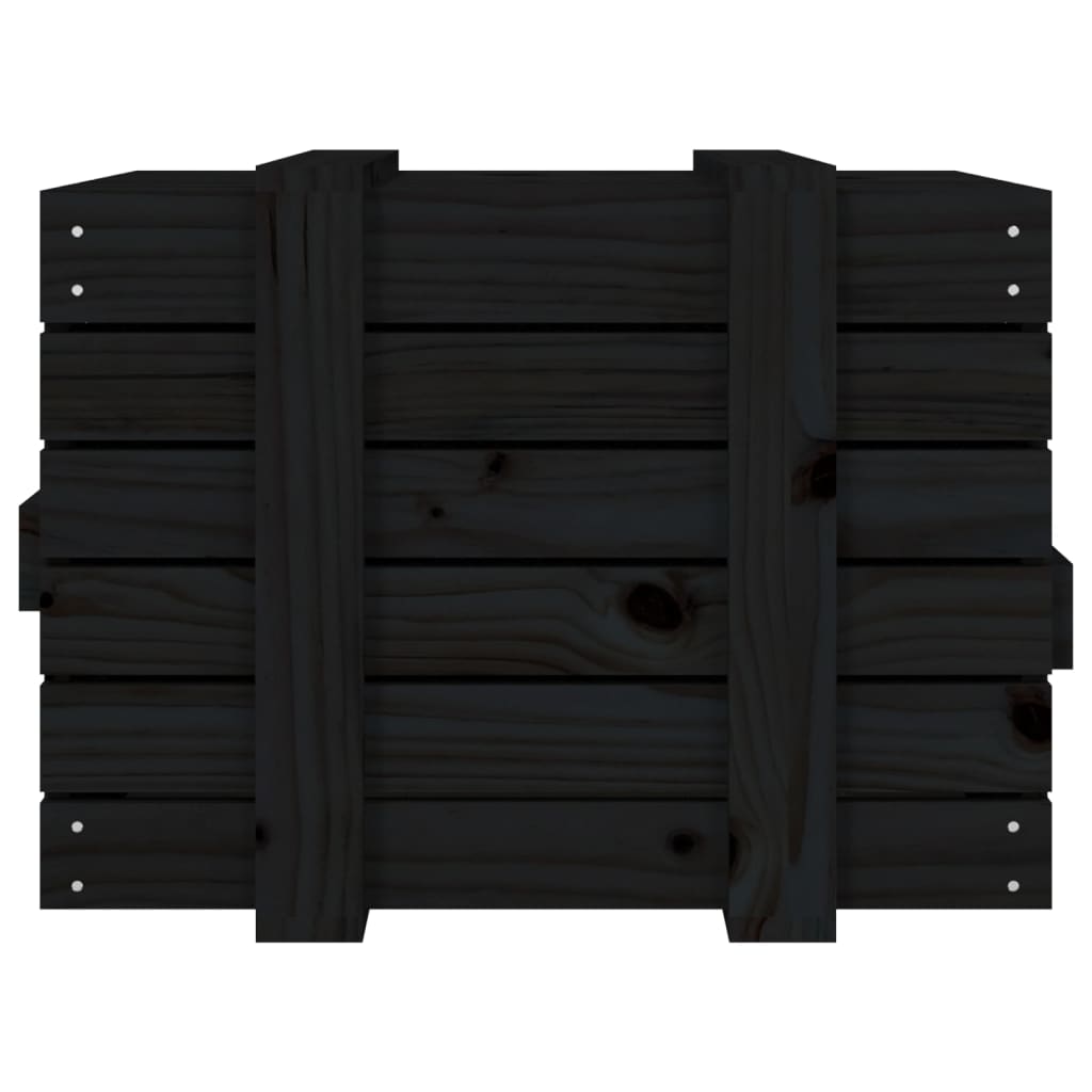 vidaXL Kutija za pohranu crna 58 x 40,5 x 42 cm od masivne borovine
