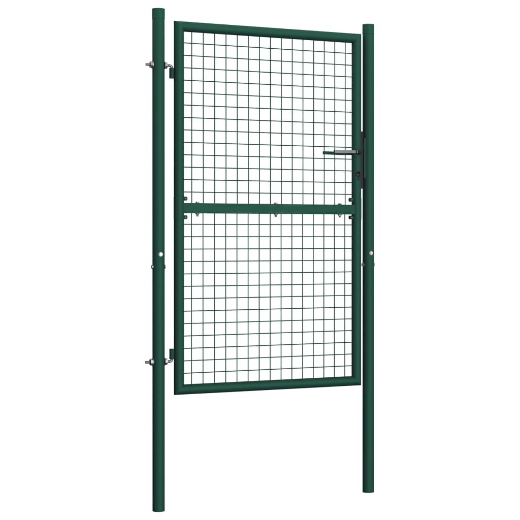 vidaXL Vrata za ogradu čelična 100 x 200 cm zelena